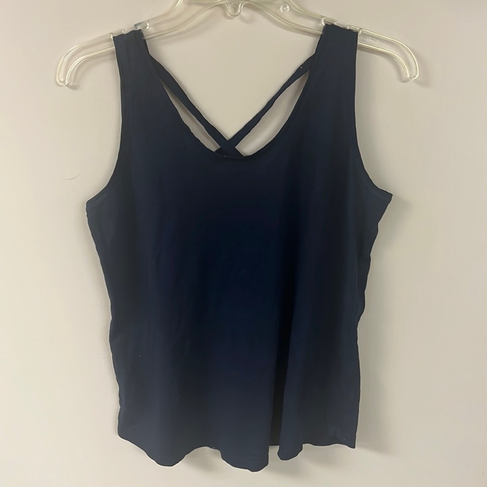 Ann Taylor LOFT S small blue sleeveless tank top 100% cotton 466747 70065